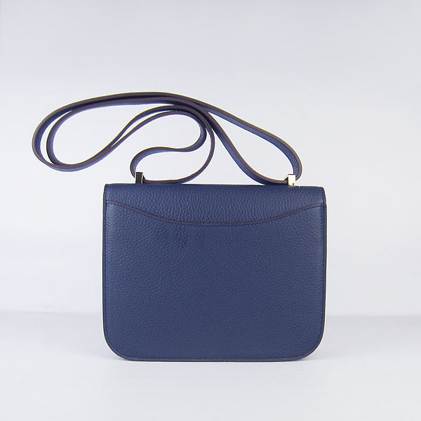 7A Hermes Oxhide Leather Message Bag Dark Blue H017